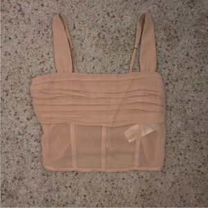 Tan Sheer Corset Top